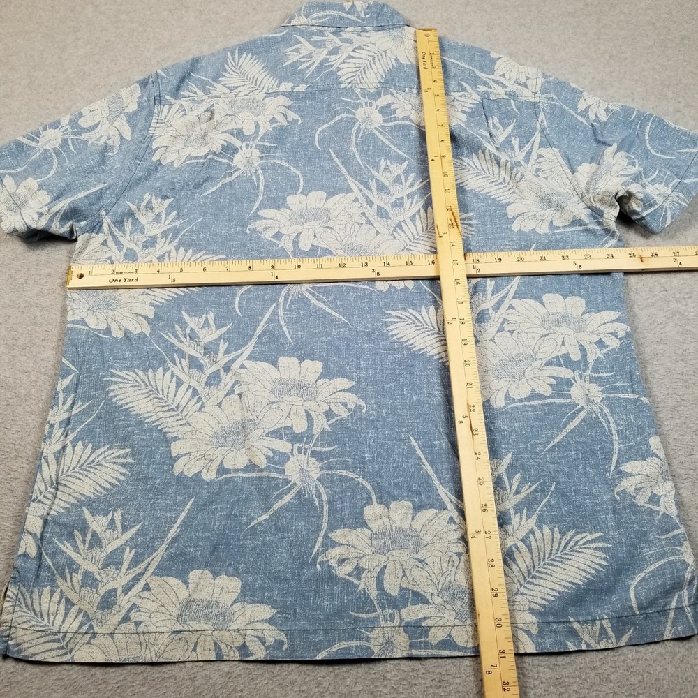 Tommy Bahama Button Up Shirt Mens XL Blue Floral Silk Blend Island Zone Aloha - Picture 9 of 10